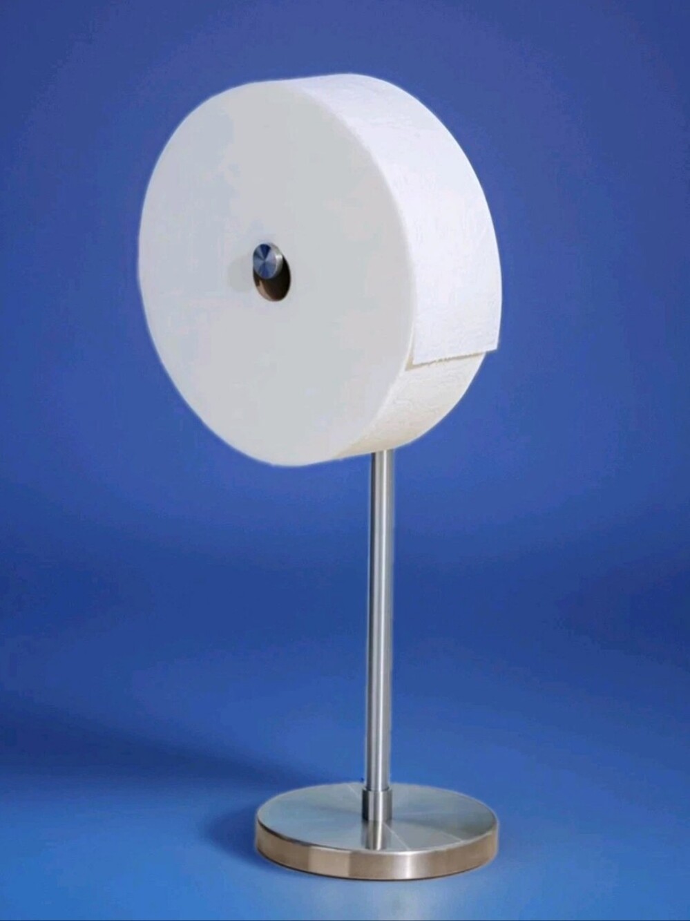 NWT, Mega Free-Standing Toilet Paper Holder, Chrome